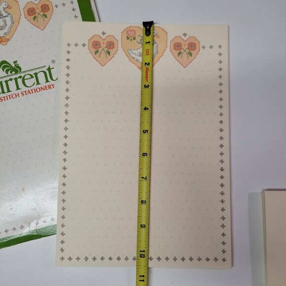 Current Blue Goose Cross Stitch Stationary Set Vintage Beige Granny - Picture 6 of 8